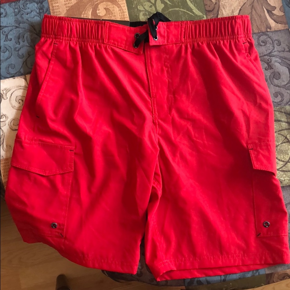 ZeroXposur Red Swim Shorts